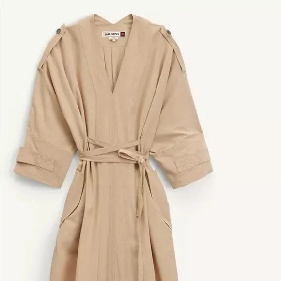 ZARA SRPLS size XS-S: Tan Wrap Dress: never worn - Picture 7 of 9